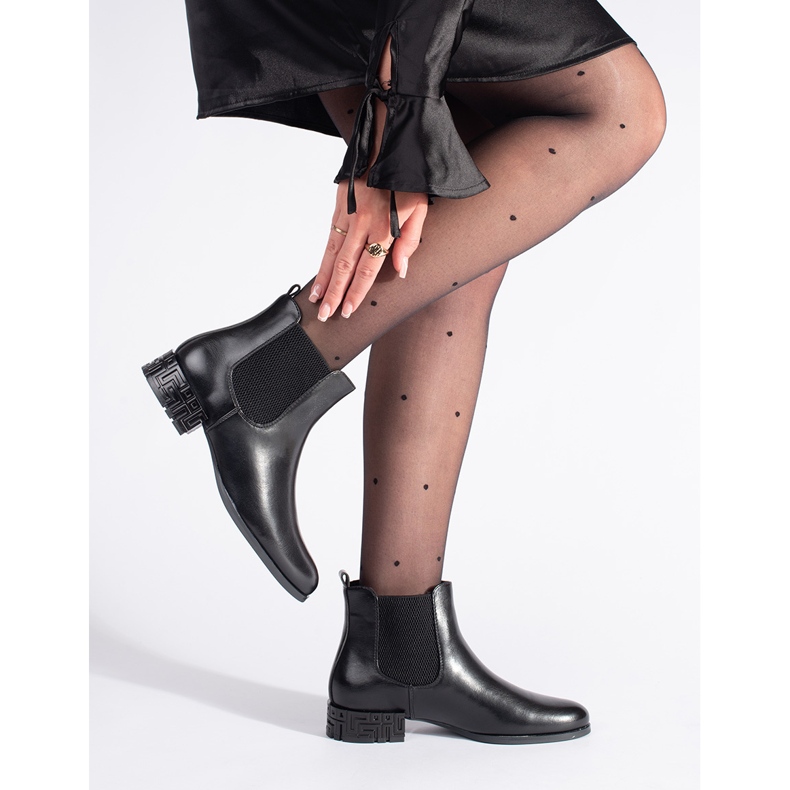 Sergio Leone Chelsea-saappaat koristeellisella kantapäällä musta 1