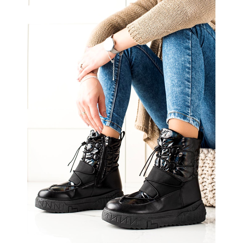 TRENDI Mukavat lumisaappaat lavalle musta 1