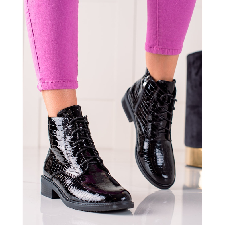 TRENDI Tyylikkäät nauhakengät musta 1