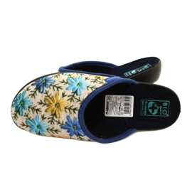 Naisten tossut kukilla Adanex 26743 beige-sininen 5