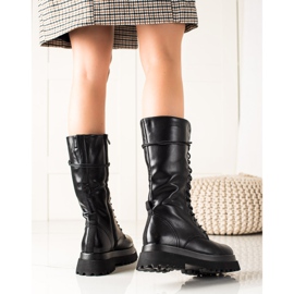 Seastar Korkeat saappaat Eco-nahalla musta 1