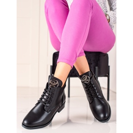 Camo Lämpimät saappaat koristeella musta 1