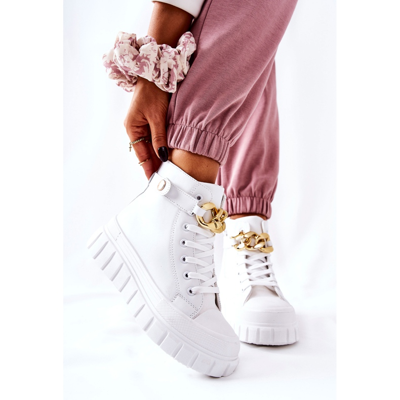 Korkeat tennarit White Standies -tasolla valkoinen kultainen 2