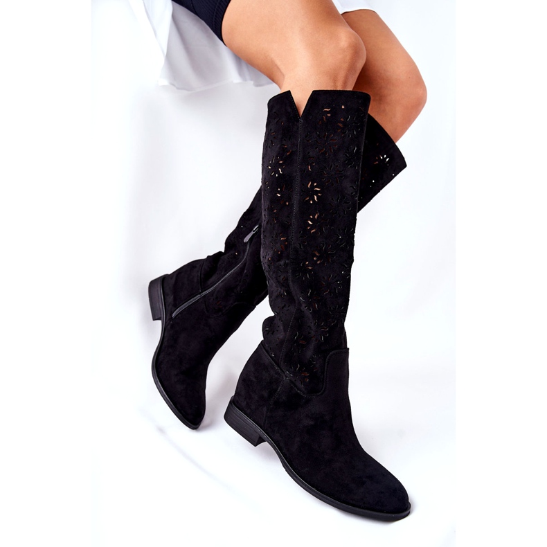 PG1 Avoimet saappaat piilotetulla mustalla kiilalla Laralla punainen 1