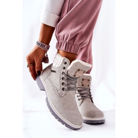 PH1 Lämmitetyt nahkaiset trappers vaaleanharmaat Laralis 2