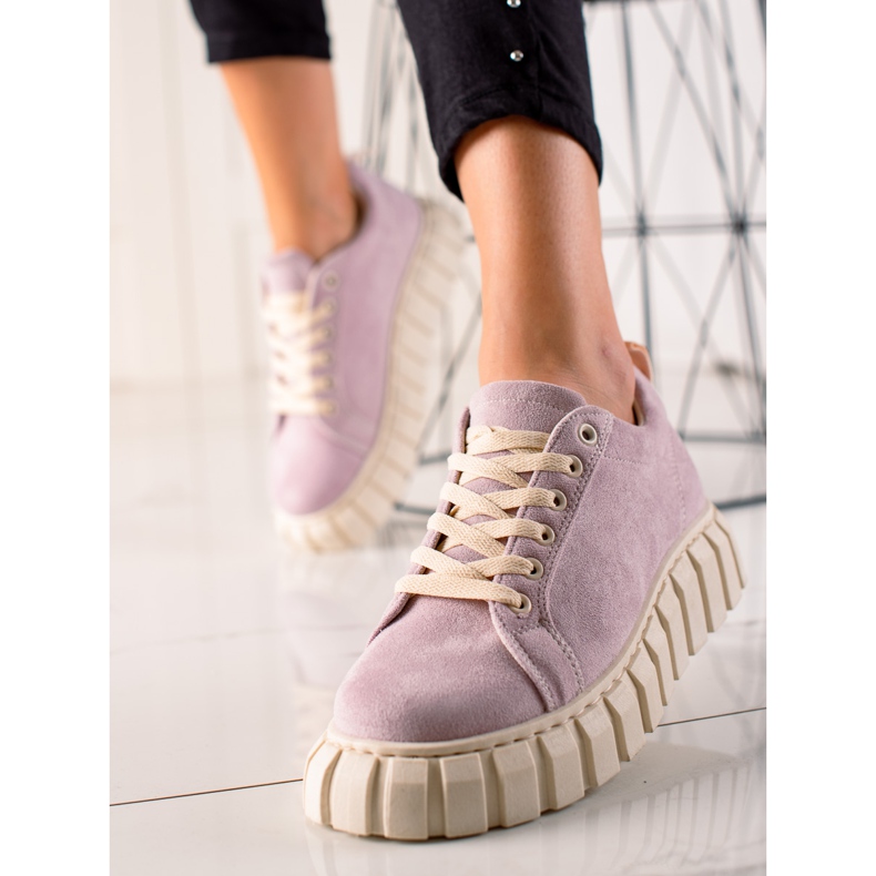 TRENDI Suede Tennarit Platformilla violetti 1