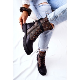 FJ1 Lonevis ruskeat ja mustat nahkasaappaat 2