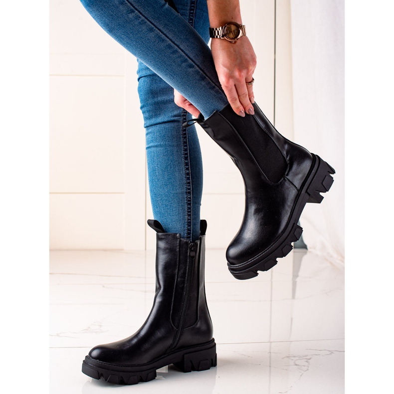 Goodin Muodikkaat korkeat saappaat musta 2