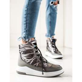 TRENDI Muodikkaat kiiltävät lumisaappaat hopea 1