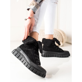 TRENDI Saappaat, Tennarit lampaannahalla musta 1