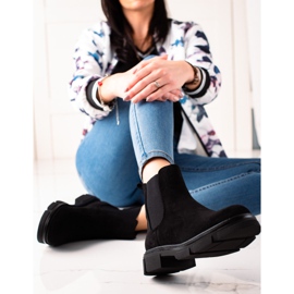 Ideal Shoes Mokkanahkaiset Chelsea -saappaat musta 2