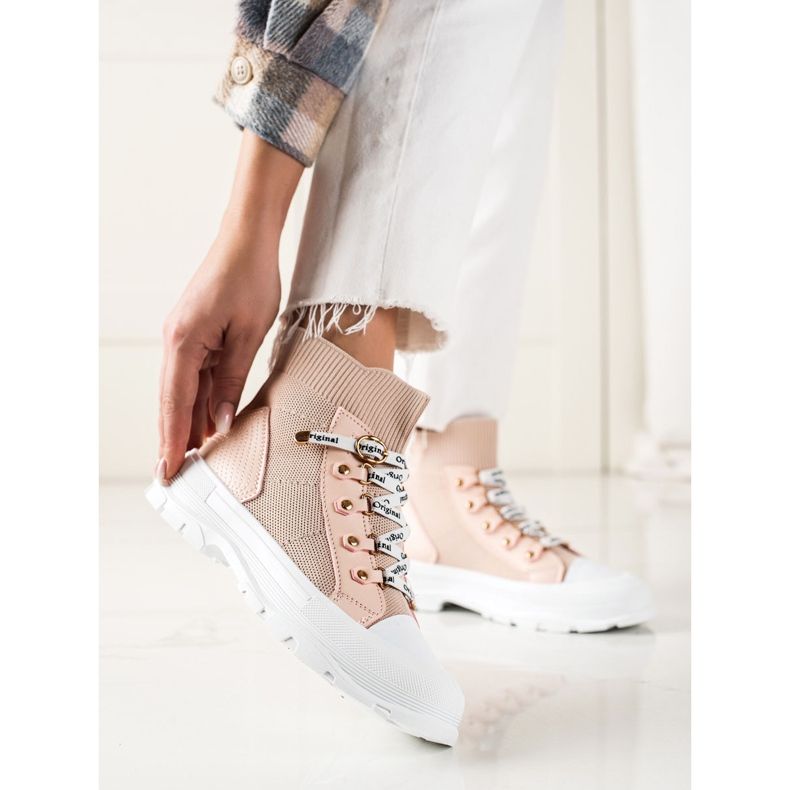 Goodin Muoti korkeat tennarit vaaleanpunainen 1