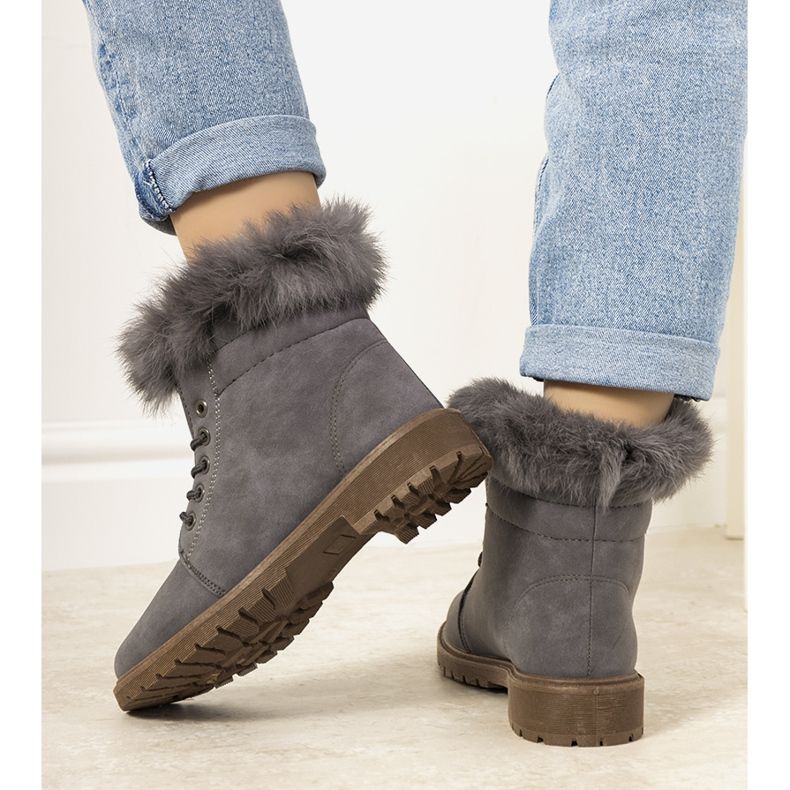 Harmaa LeBatelier naisten eristetty saappaat 1