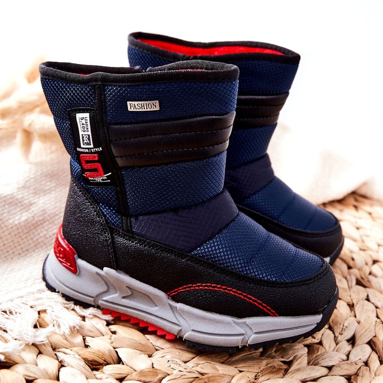 PJ2 Lasten lämpimät korkeat lumisaappaat laivastonsininen Leoth musta 4