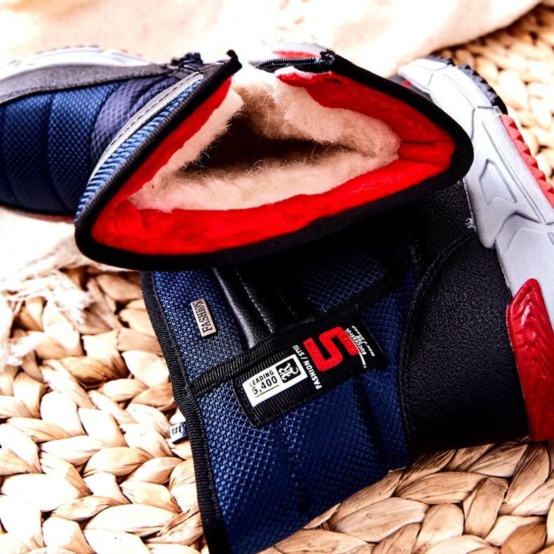 PJ2 Lasten lämpimät korkeat lumisaappaat laivastonsininen Leoth musta 5