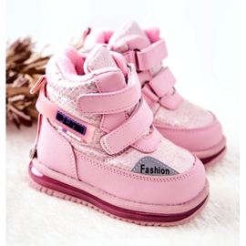 PJ2 Lämpimät lumisaappaat vaaleanpunaisella Hesiera-vetoketjulla vaaleanpunainen 1