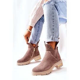 PA2 Lämpimät Saappaat Leikkauksella Cappucino Tanya beige 2