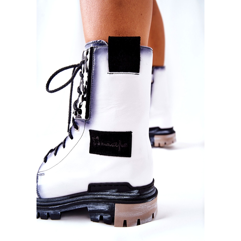 Nahkasaappaat Lämpimät saappaat Maciejka Valkoinen 05113-11 musta 1