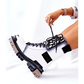 Nahkasaappaat Lämpimät saappaat Maciejka Valkoinen 05113-11 musta 2