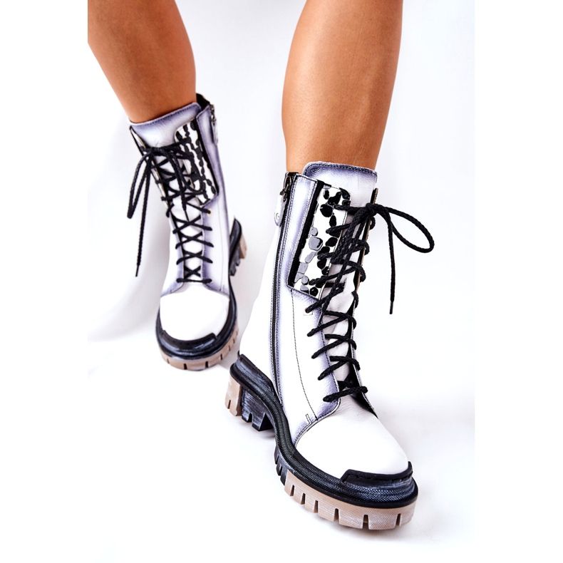 Nahkasaappaat Lämpimät saappaat Maciejka Valkoinen 05113-11 musta 4