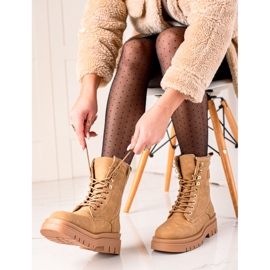 TRENDI Klassiset ruskeat vaelluskengät beige 2