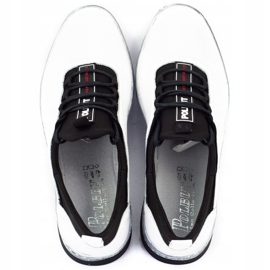 Polbut Miesten nahkaiset vapaa -ajan kengät K24 valkoinen 4