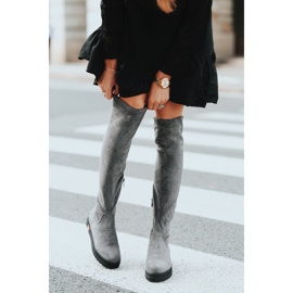 Lian harmaat litteäkoristeiset saappaat vaaleanpunainen 2