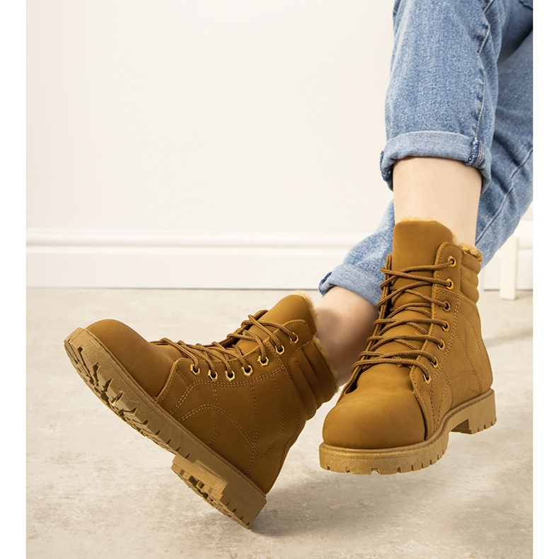 Naisten kamelieristeiset Panicucci-saappaat ruskea 1