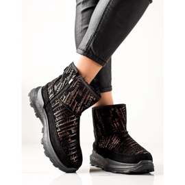 TRENDI Lämmin Mukluki lavalla musta kultainen 1