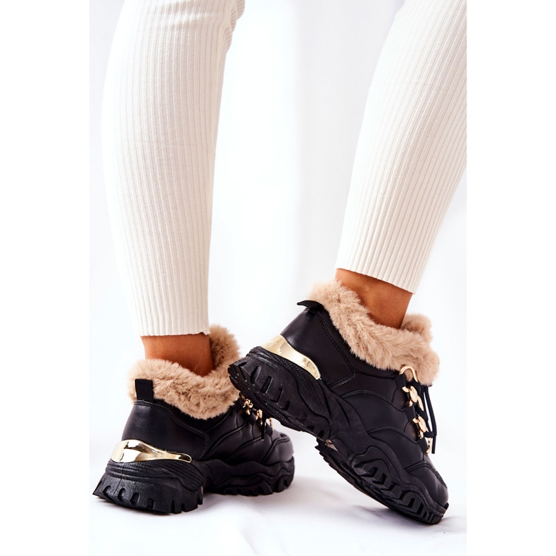 PM1 Musta Shiney Musta lämpimät nahkaiset urheilukengät 1