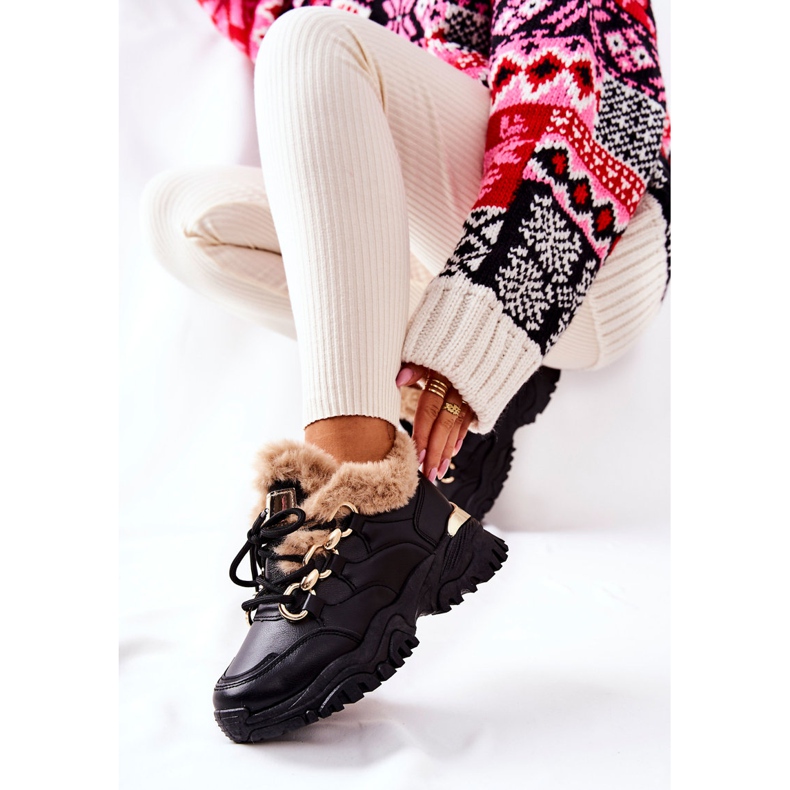 PM1 Musta Shiney Musta lämpimät nahkaiset urheilukengät 2