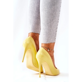 PG2 Tyylikkäät lakatut keltaiset Adrinnah korkokengät keltainen 1