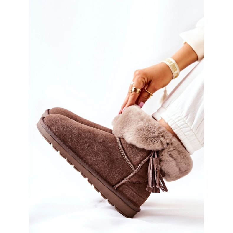 FS1 Mukluki Lämpimät lumisaappaat Fringes Brown Sorella ruskea 2