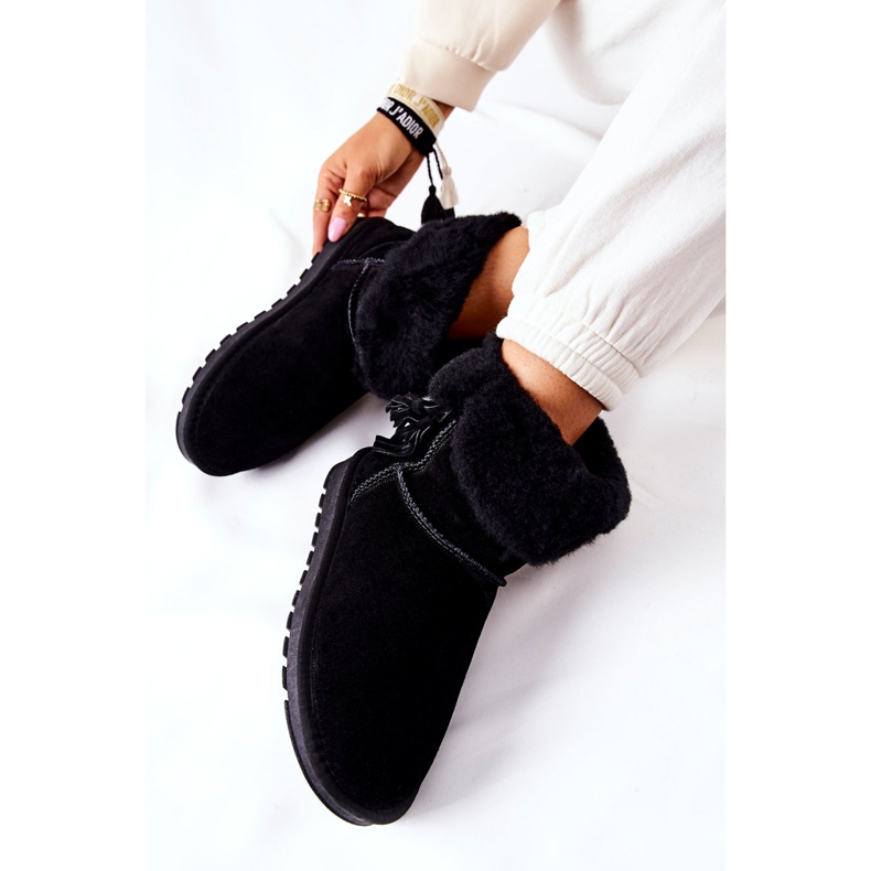 FS1 Mukluki Lämpimät lumisaappaat Fringes Black Sorella musta 1