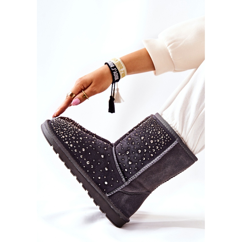 Lämmin Mukluki Jets Grey Mariellan kanssa hopea 2