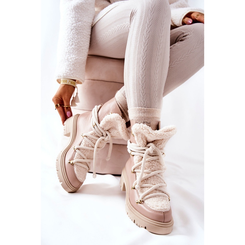 Lewski Shoes Nahkasaappaat Trappers Tied Lewski Beige 3116 2