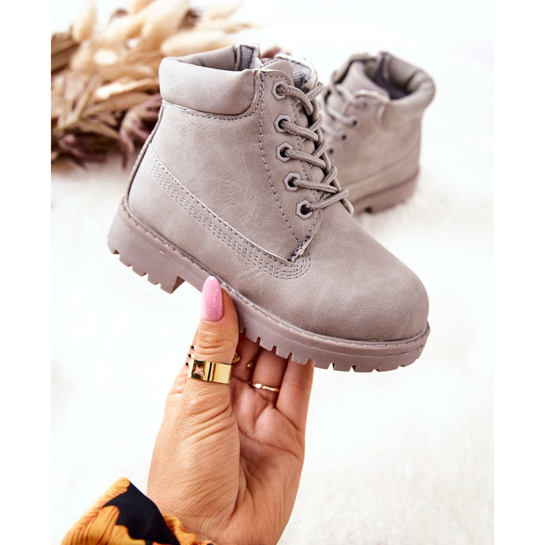 FR1 Lasten Trappers Saappaat vetoketjulla Harmaa Dexter 2