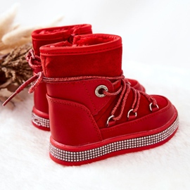 FR1 Lasten punaiset lumisaappaat Cubic Zirkonia Wellmalla punainen 2