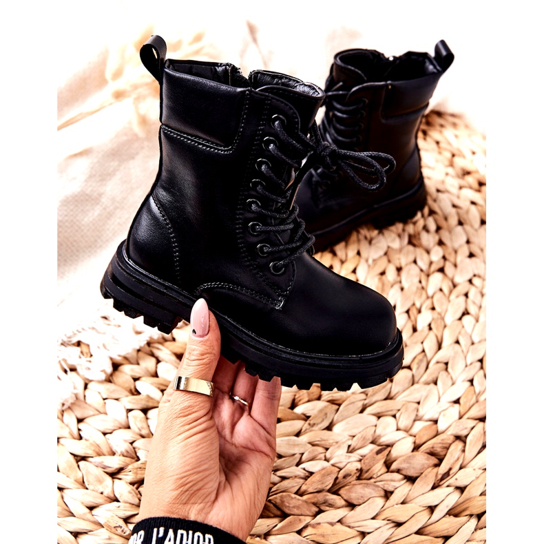 FR1 Klassiset lasten mustat saappaat vetoketjulla Clarika 3