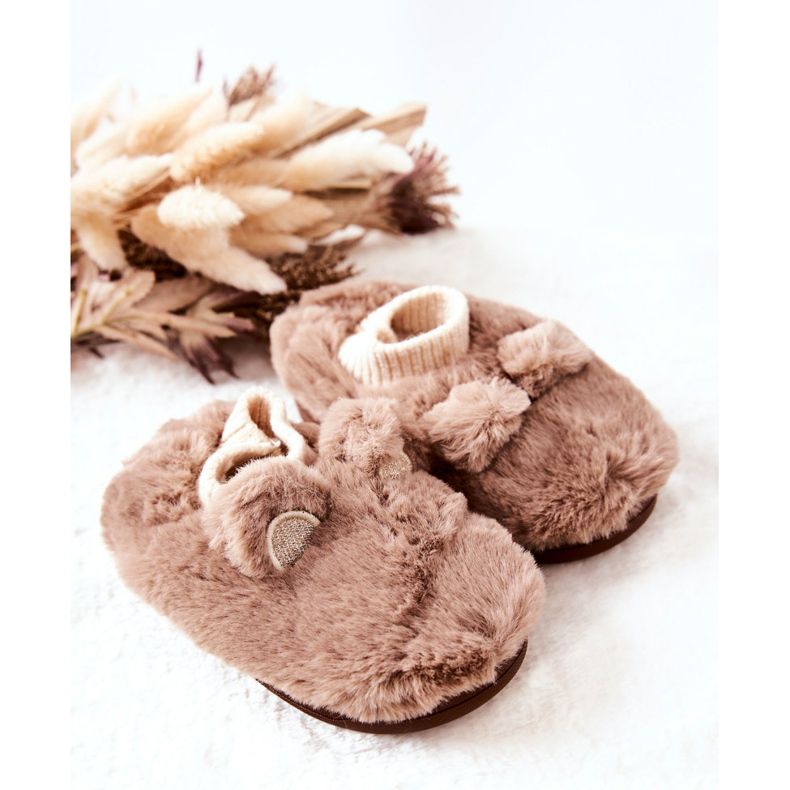 WJ1 Lämpimät tossut ruskealla ruskealla Dessillä beige 1