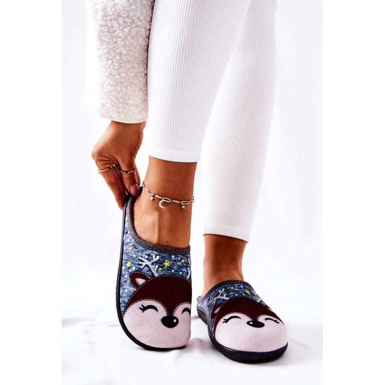 Poronsiniset Taffy lämpimät tossut sininen 1