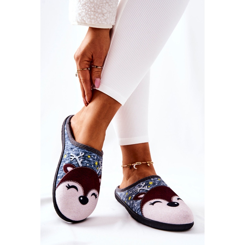 Poronsiniset Taffy lämpimät tossut sininen 2