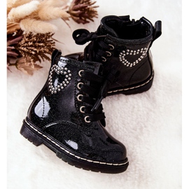 WT1 Lasten lakatut kiiltävät mustat saapikkaat 1