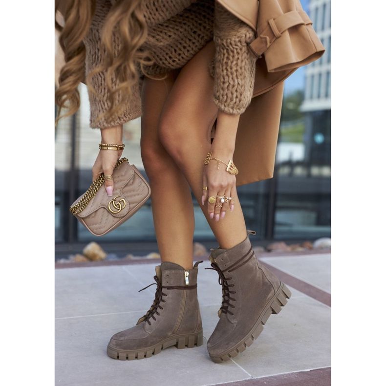 Naisten nahka -saappaat dk. Bega Nicole beige 2