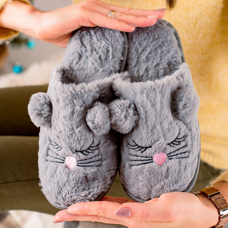 Evento Lämpimät tossut harmaa 1