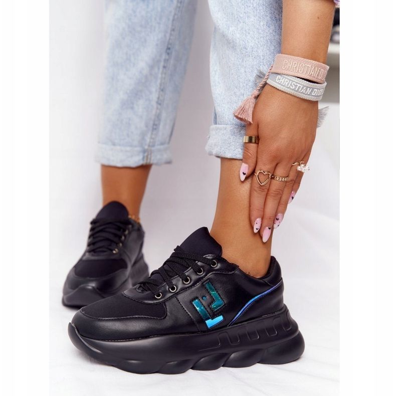 LU BOO Naisten urheilukengät alustalla musta 4