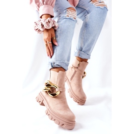 S.Barski Naisten eristetty beige chelsea -saappaat koristeella 5