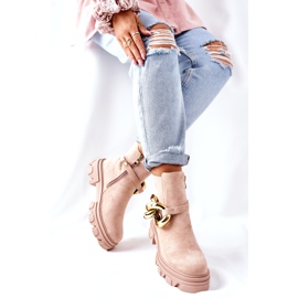 S.Barski Naisten eristetty beige chelsea -saappaat koristeella 6