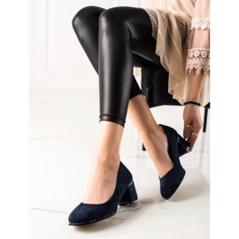 Sabatina Suede pumput Cubic Zirkonia laivastonsininen 1