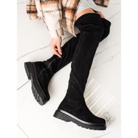 Sixth Sense Mokkanahkaiset reisisaappaat alustalla musta 1